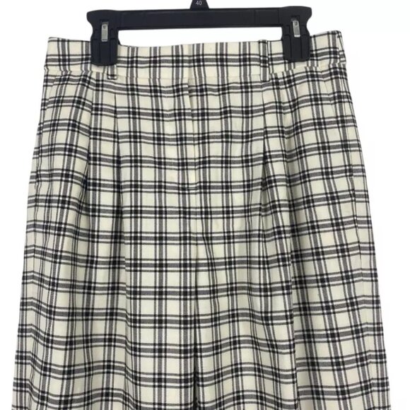 NWT J.Crew Collection Italian Nova Fides Essential Wide Leg Plaid Pants Size 8 - Picture 3 of 7